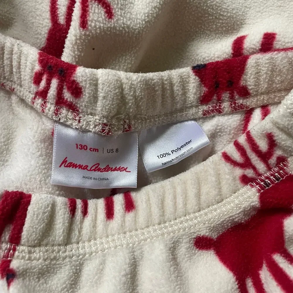 Hanna Andersson Reindeer  Fleece Set Sz 8. (130cm )